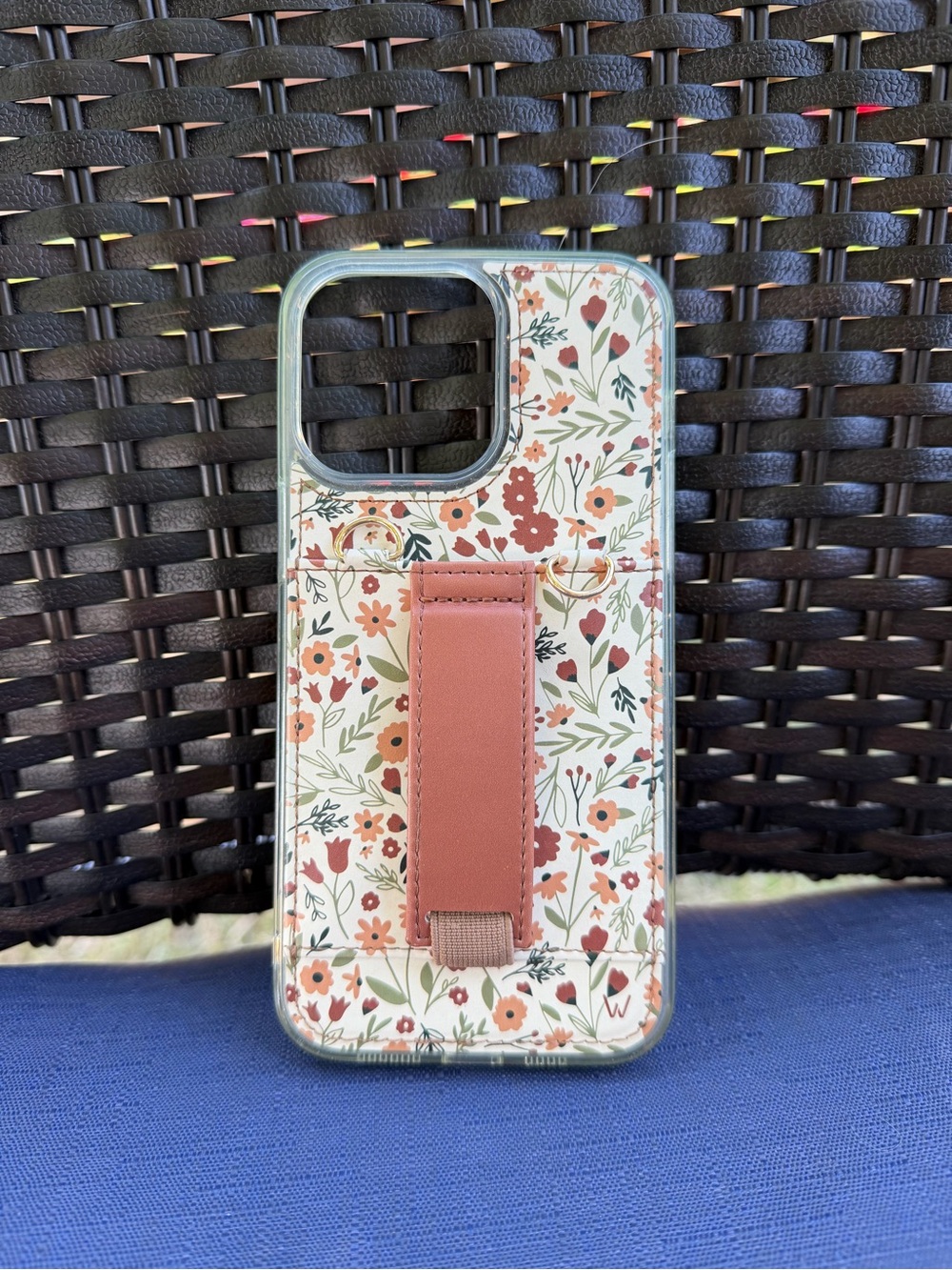 Floral Phone Case with Rose Pink Hand Strap